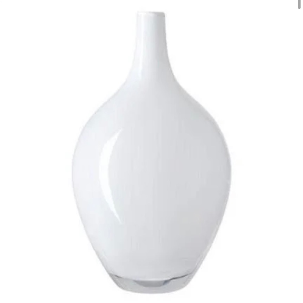 SET OF TWO- IKEA white glass vases